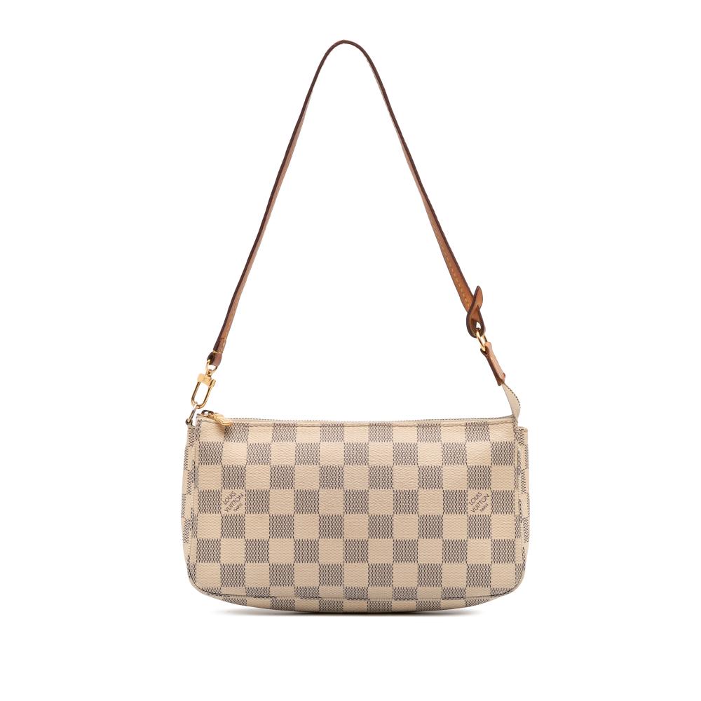 Louis Vuitton B Louis Vuitton White Damier Canvas Canvas Damier Azur Pochette Accessoires Spain