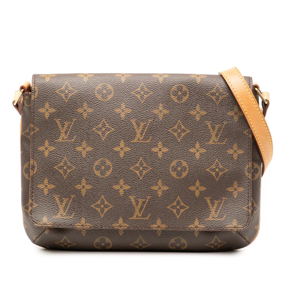 Louis Vuitton B Louis Vuitton Brown Monogram Canvas Fabric Monogram Musette Tango Short Strap France