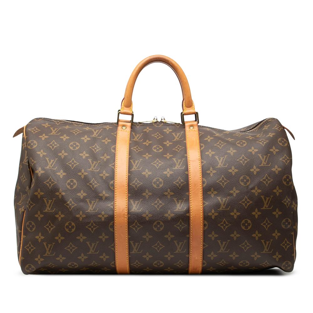 Louis Vuitton B Louis Vuitton Brown Monogram Canvas Fabric Monogram Keepall 50 France