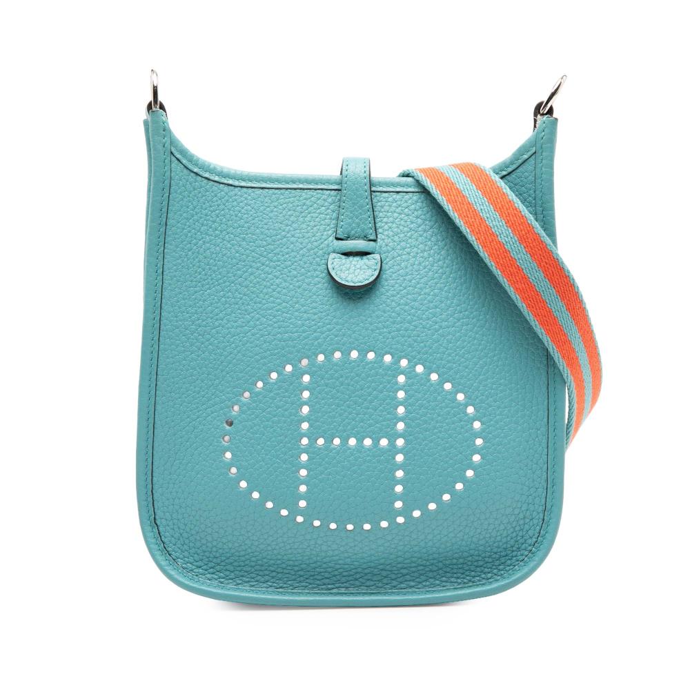 Hermès AB Hermès Blue Turquoise Calf Leather Clemence Evelyne Amazone TPM France