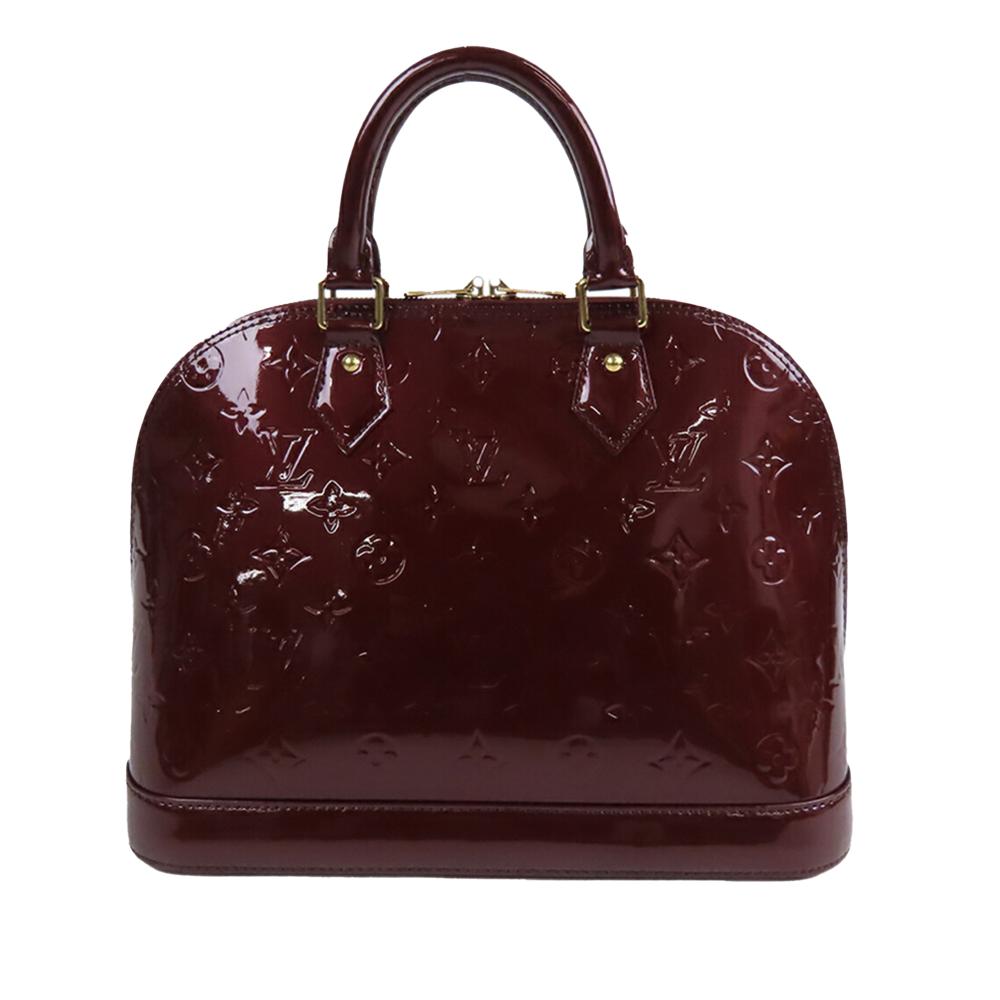 Louis Vuitton AB Louis Vuitton Red Burgundy Vernis Leather Leather Monogram Vernis Alma PM France