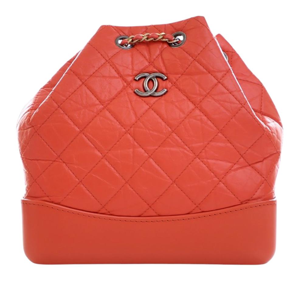 Chanel AB Chanel Red Calf Leather Small Aged skin Gabrielle Backpack Italy