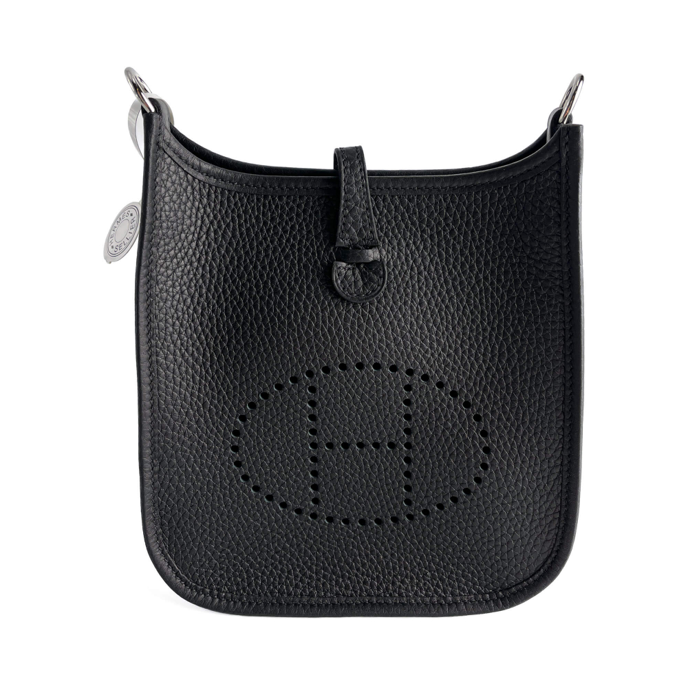 Hermès Evelyne 16 TPM Taurillon Clemence Leather Amazone Hobo Crossbody Black