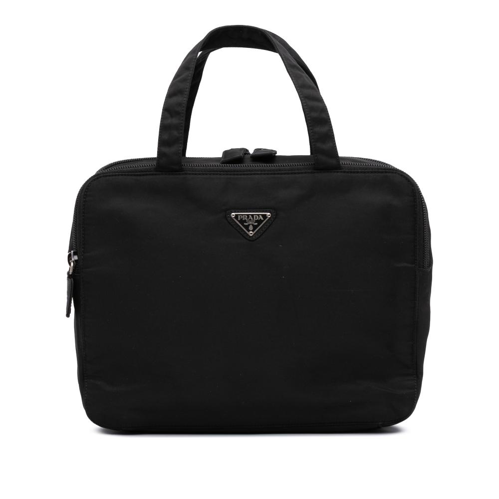 Prada B Prada Black Nylon Fabric Tessuto Handbag Italy