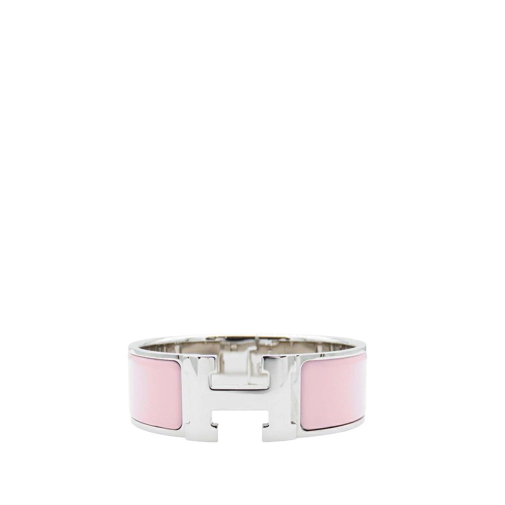 Hermès AB Hermès Pink Light Pink Enamel Other Wide Clic Clac H Bracelet PM France