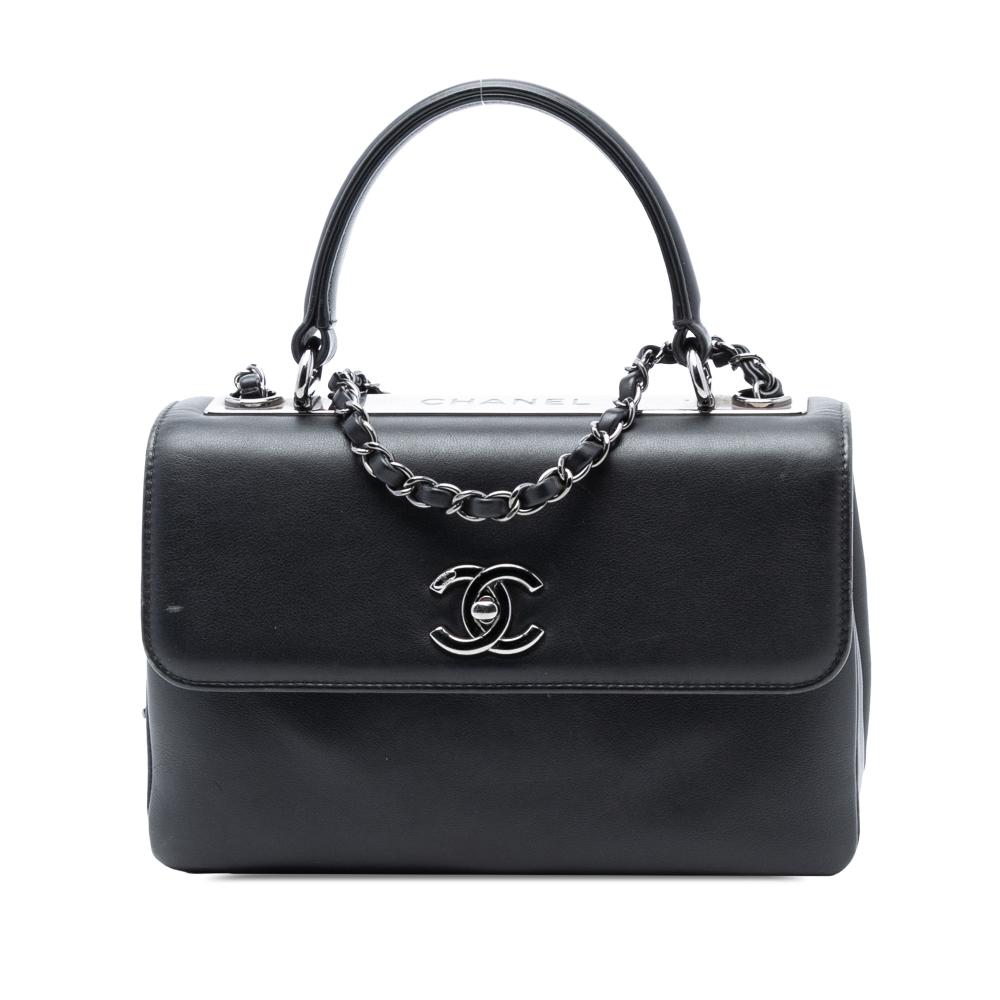 Chanel B Chanel Black Lambskin Leather Leather Small Lambskin Trendy CC Top Handle Bag Italy