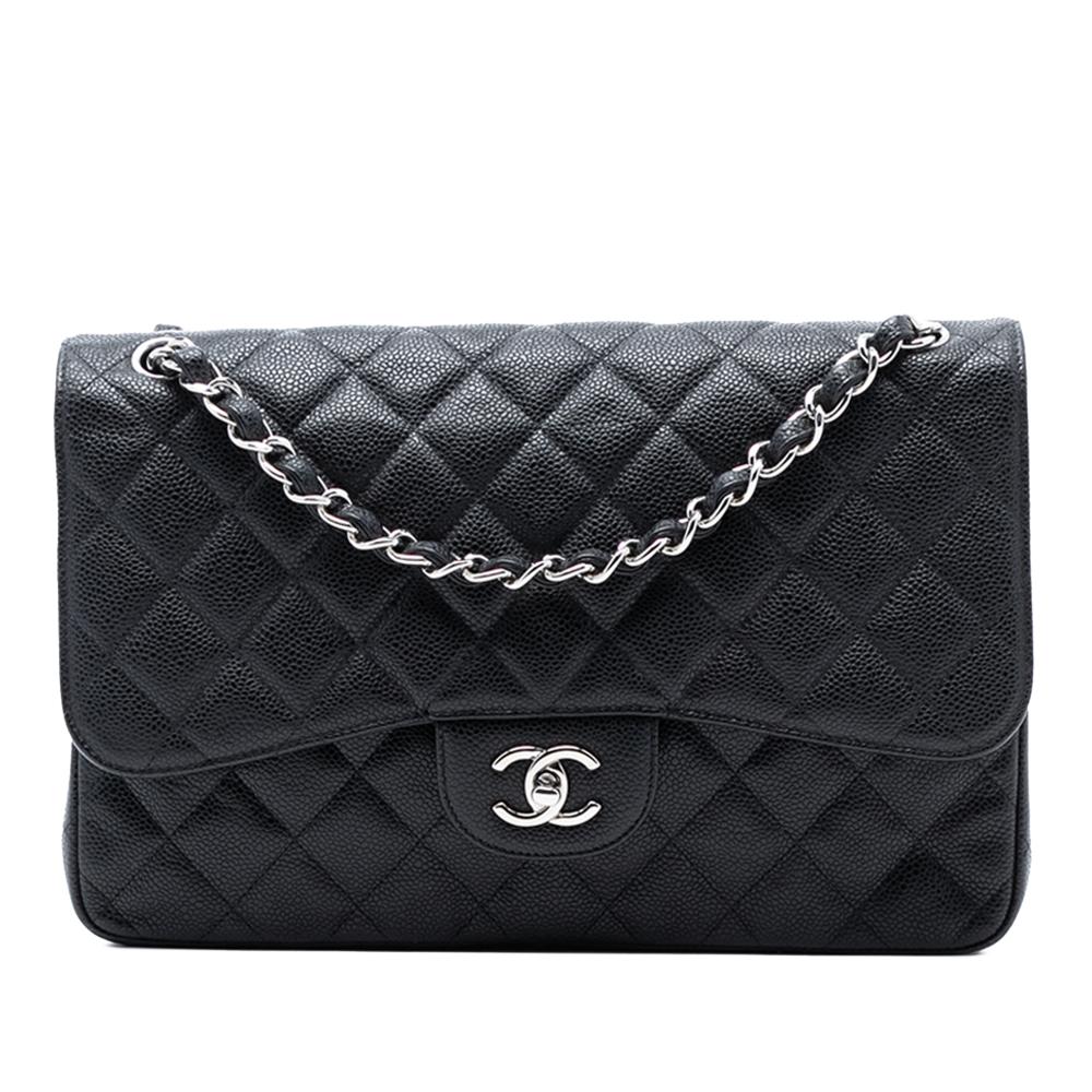 Chanel AB Chanel Black Caviar Leather Leather Jumbo Classic Caviar Double Flap Italy
