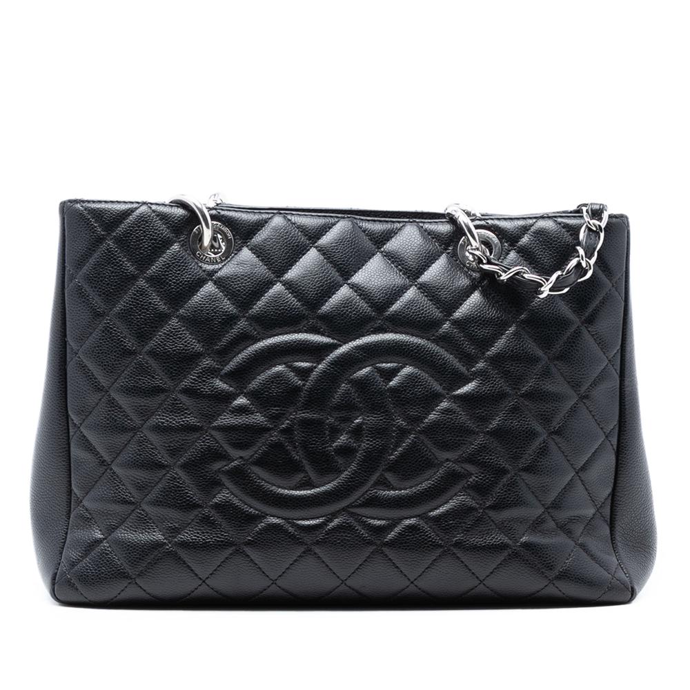 Chanel B Chanel Black Caviar Leather Leather Caviar Grand Shopping Tote Italy