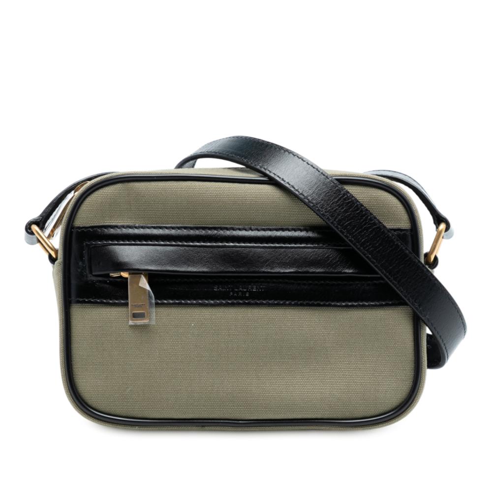 Saint Laurent AB Saint Laurent Green Olive Green Canvas Fabric Small Camp Camera Bag Italy