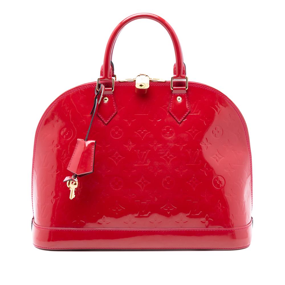 Louis Vuitton B Louis Vuitton Red Vernis Leather Leather Monogram Vernis Alma PM France