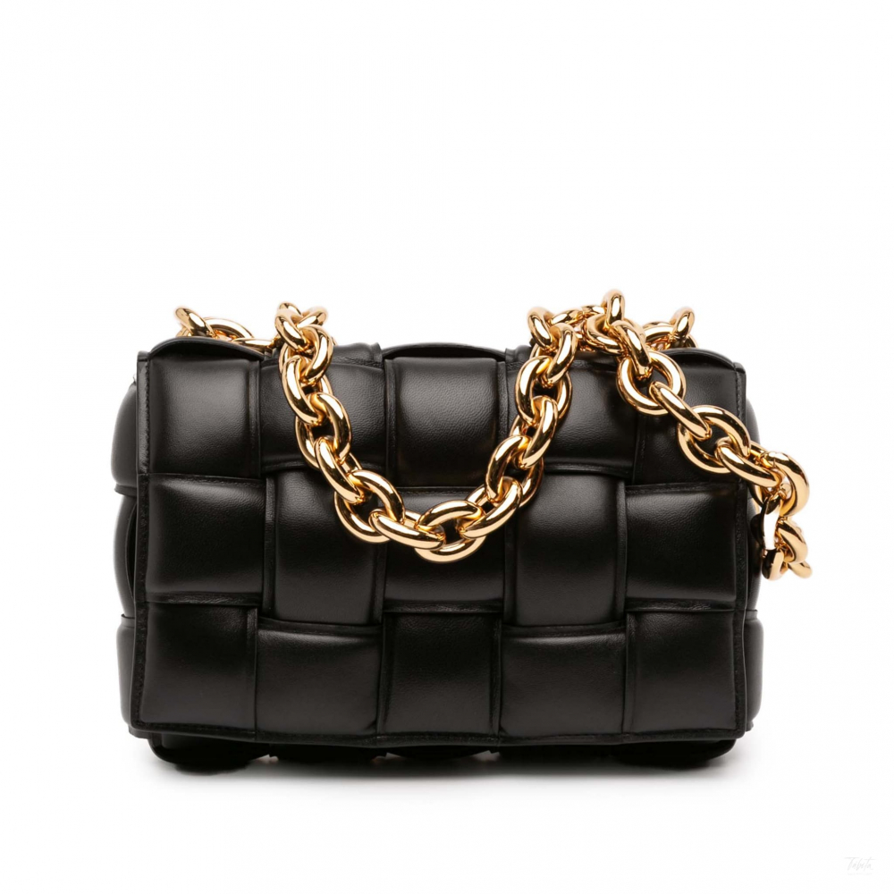 Bottega Veneta Padded Cassette Leather Crossbody Black