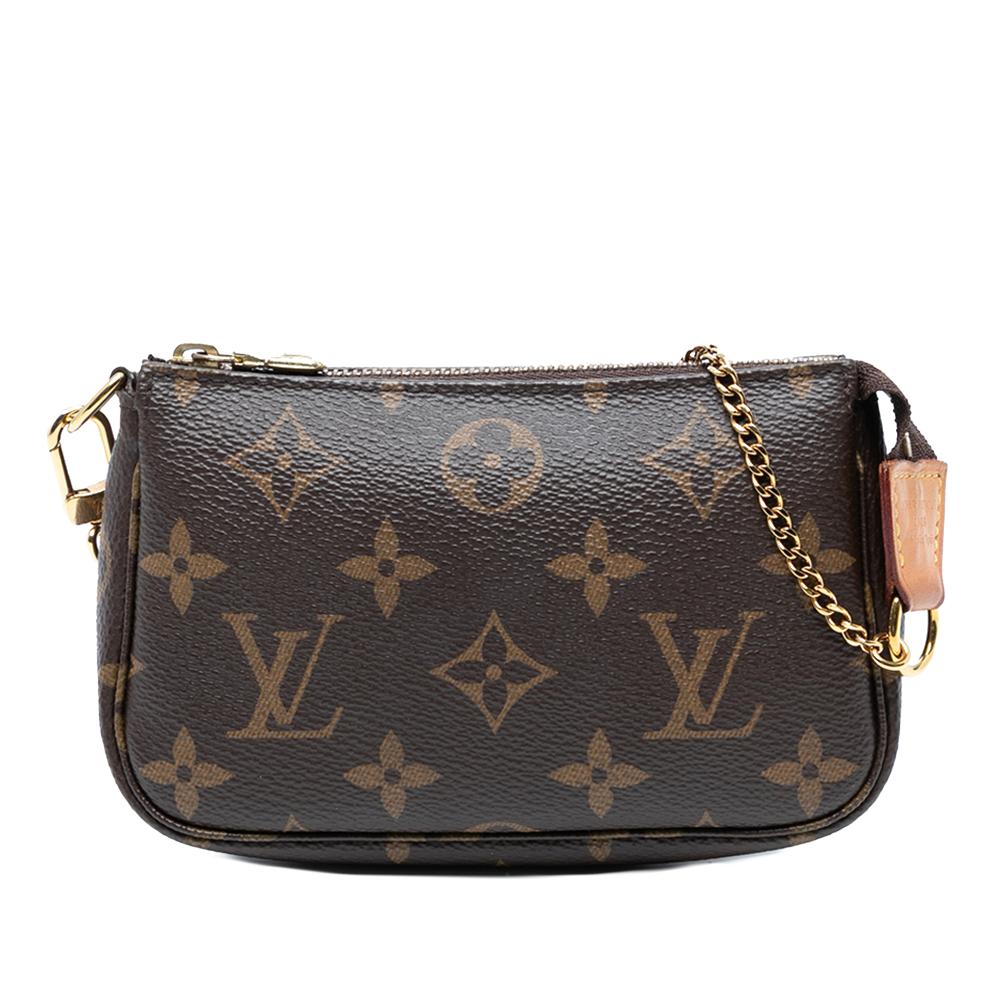 Louis Vuitton B Louis Vuitton Brown Monogram Canvas Fabric Monogram Mini Pochette Accessoires Spain