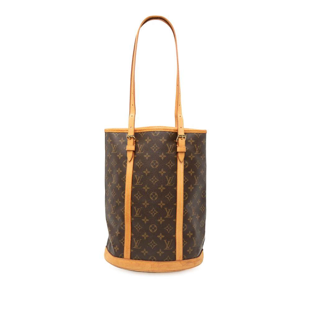 Louis Vuitton B Louis Vuitton Brown Monogram Canvas Fabric Monogram Bucket GM France