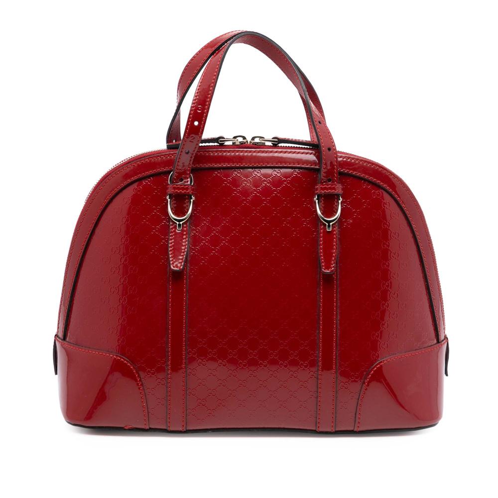 Gucci B Gucci Red Patent Leather Leather Medium Microguccissima Patent Nice Dome Satchel Italy
