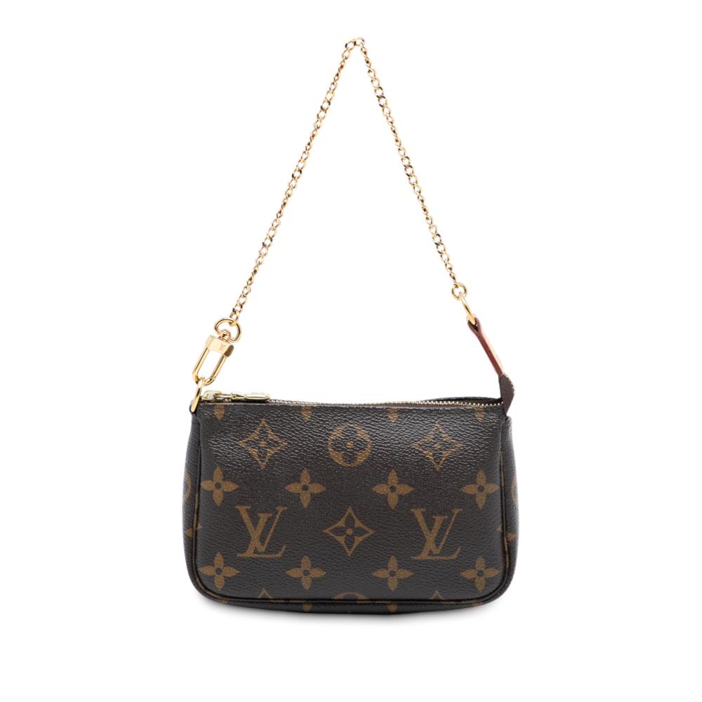 Louis Vuitton B Louis Vuitton Brown Monogram Canvas Fabric Monogram Mini Pochette Accessoires France