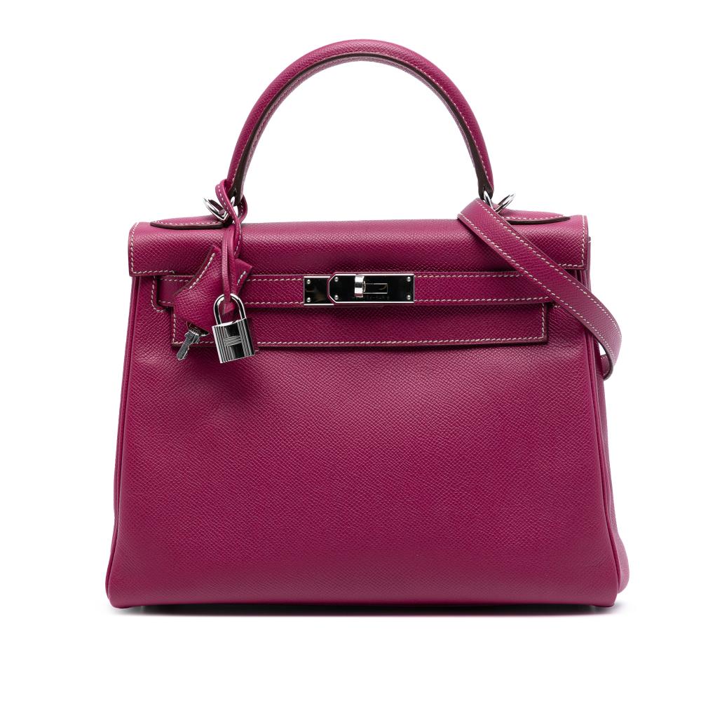 Hermès AB Hermès Purple Magenta Calf Leather Epsom Candy Kelly II Retourne 28 France