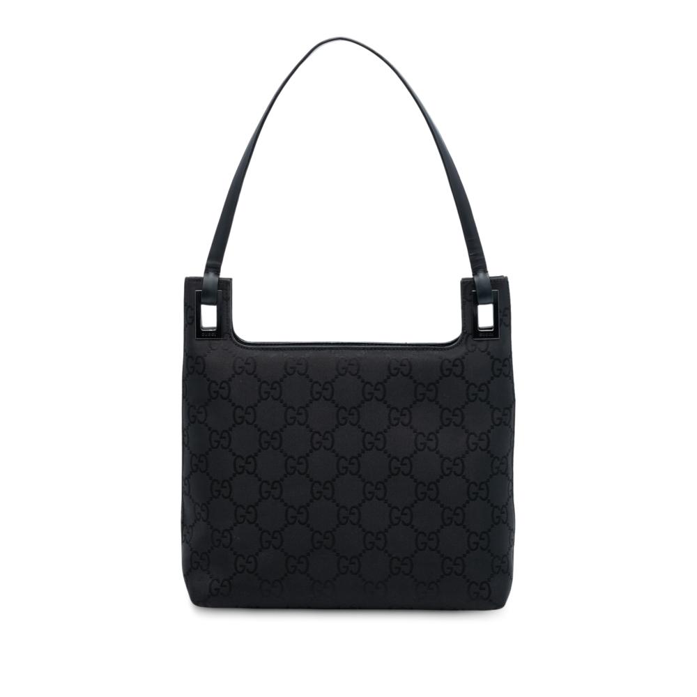 Gucci B Gucci Black Nylon Fabric GG Shoulder Bag Italy