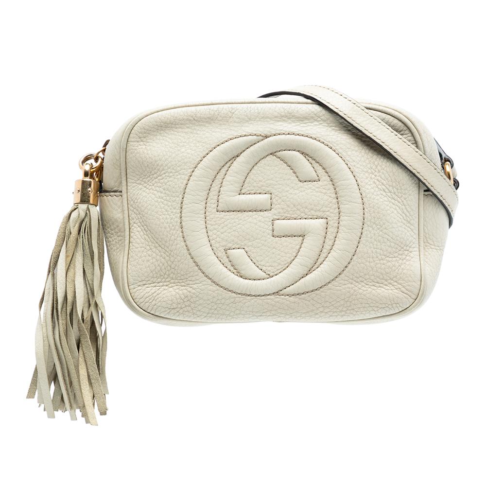 Gucci B Gucci White Off White Calf Leather Soho Disco Crossbody Italy