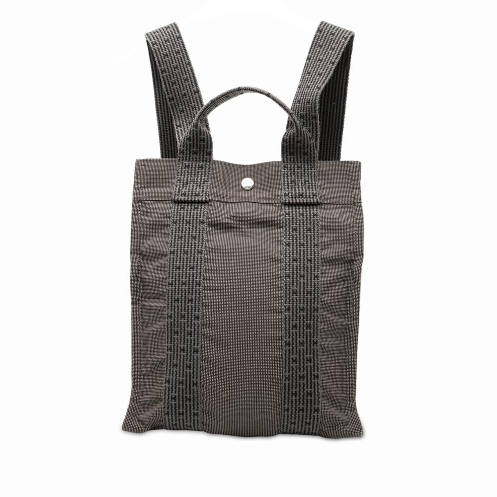 Hermès B Hermès Gray Canvas Fabric Herline Backpack PM France