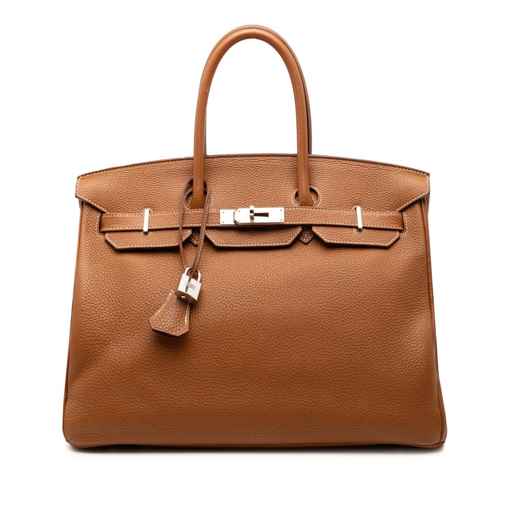 Hermès B Hermès Brown Calf Leather Togo Birkin Retourne 35 France