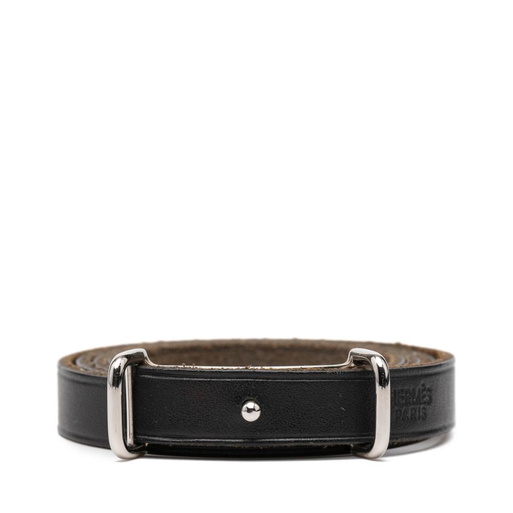Hermès AB Hermès Black Calf Leather Swift Api II Double Tour Bracelet France