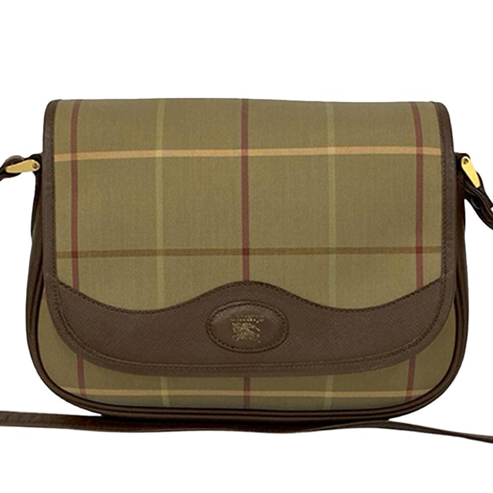 Burberry B Burberry Brown Light Brown Canvas Fabric Vintage Check Crossbody United Kingdom