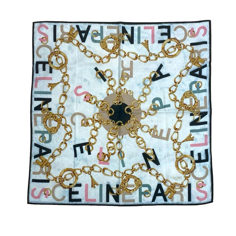 Celine AB Celine Multi Cotton Fabric Printed Scarf France