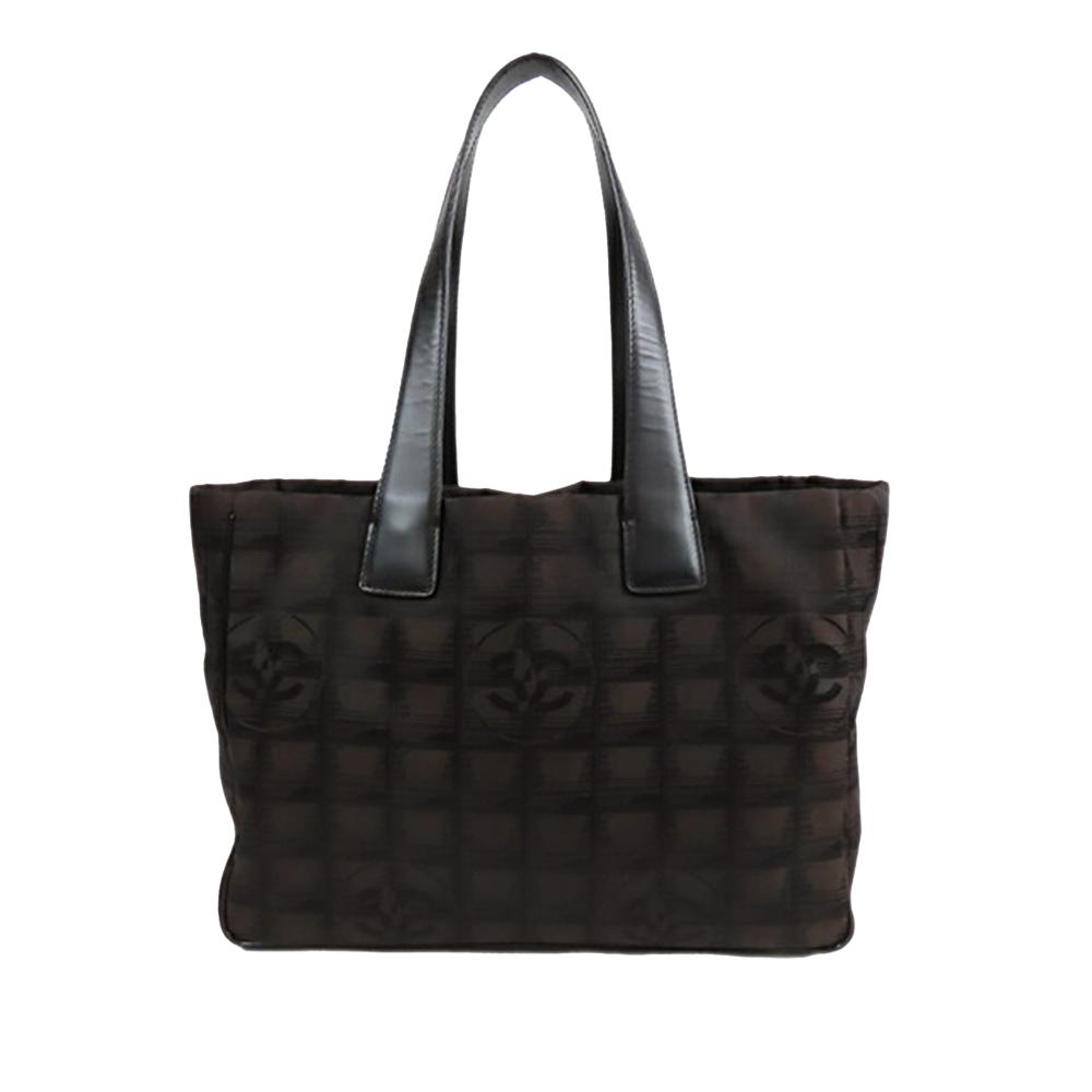 Chanel AB Chanel Brown Dark Brown Nylon Fabric New Travel Line Tote Italy