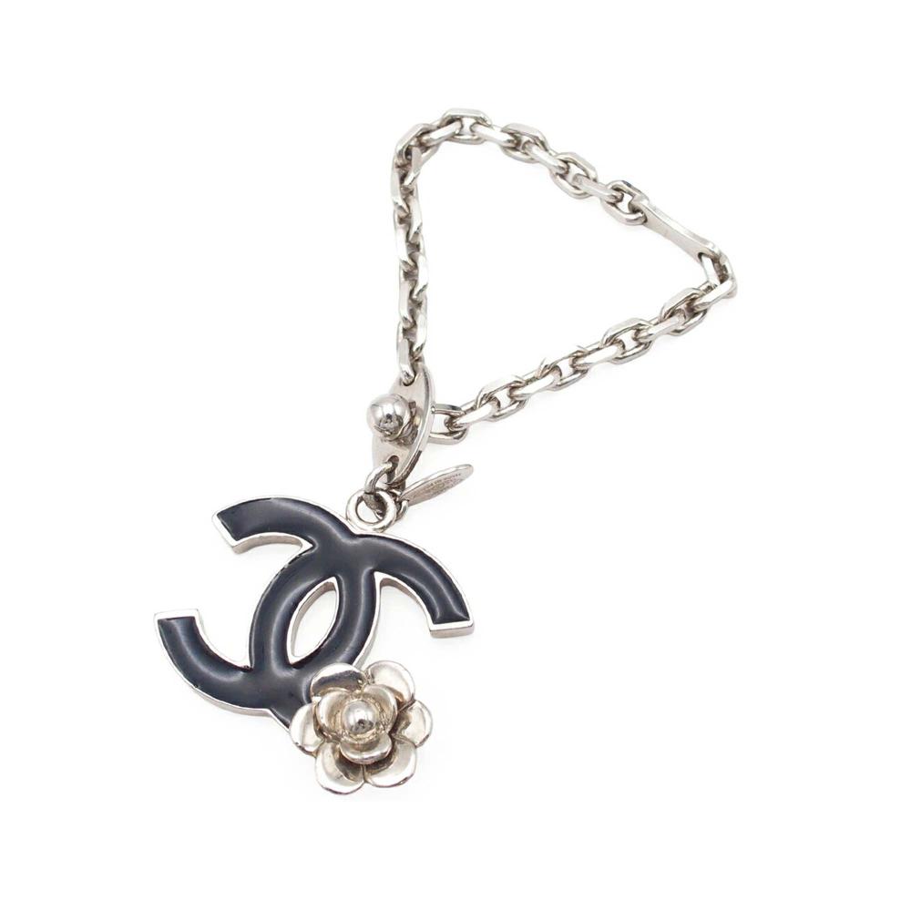 Chanel B Chanel Silver Silver Plated Metal CC Camellia Bag Charm France