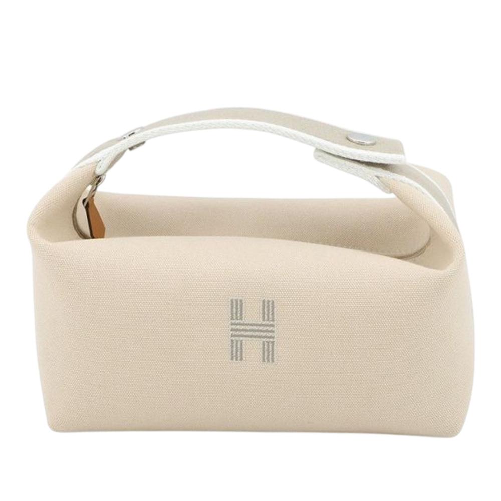 Hermès AB Hermès Brown Beige Canvas Fabric Small Bride A Brac Case France