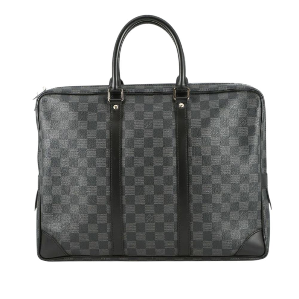 Louis Vuitton B Louis Vuitton Black Damier Canvas Fabric Damier Graphite Porte Documents Voyage PM France