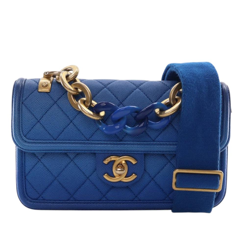 Chanel AB Chanel Blue Caviar Leather Leather Small Quilted Caviar Sunset On The Sea Flap France