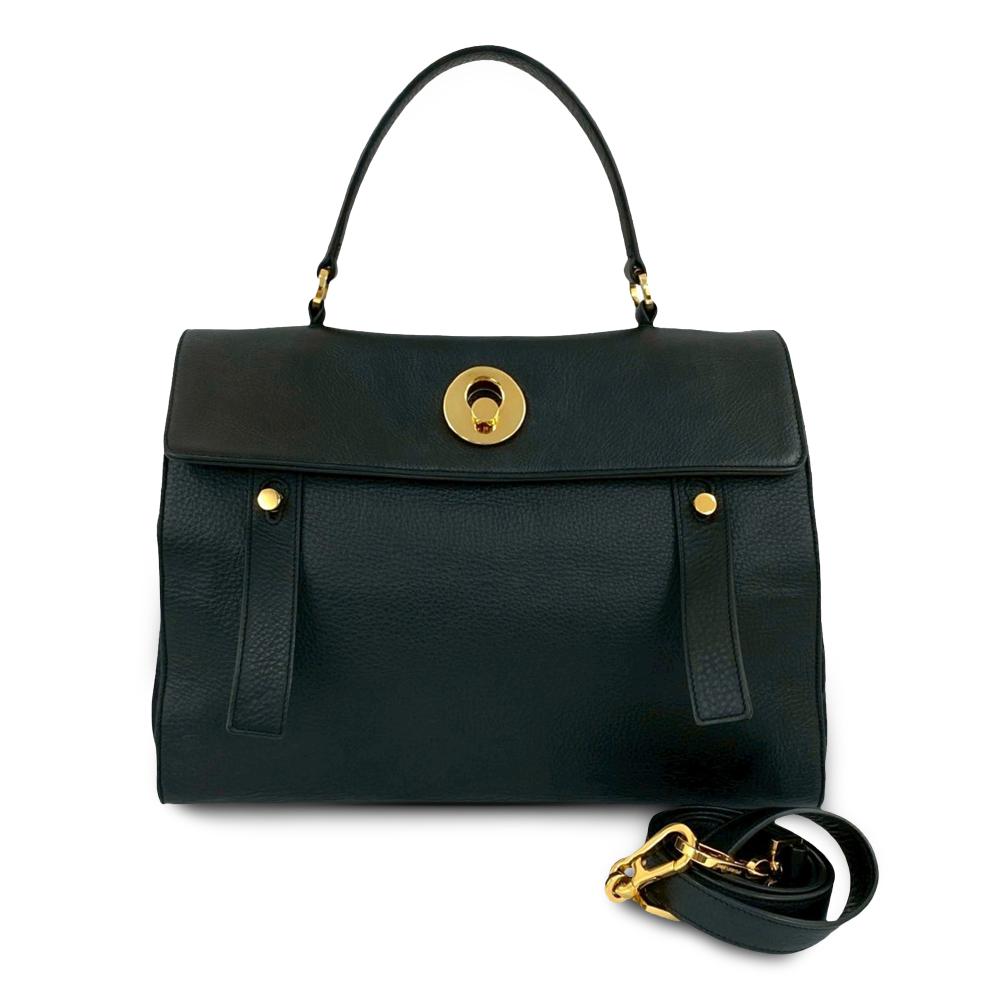 Saint Laurent B Saint Laurent Black Calf Leather Medium Muse Two Satchel France