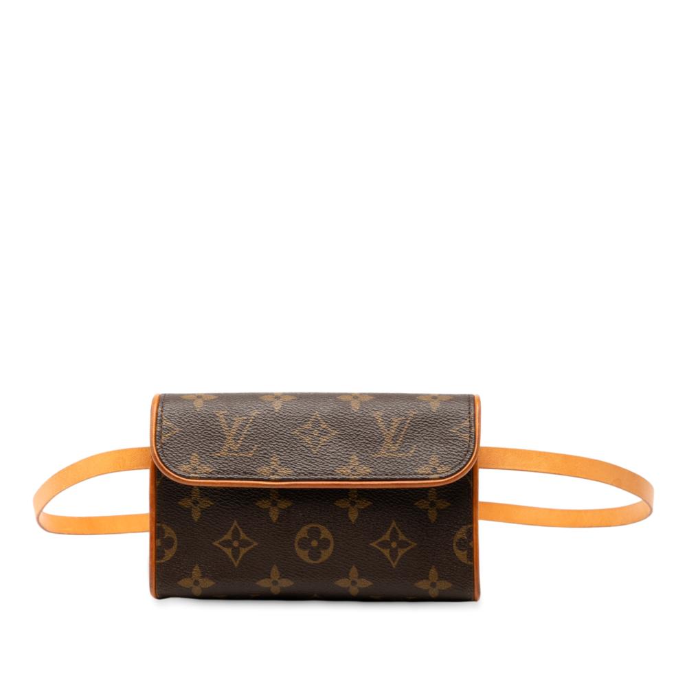 Louis Vuitton AB Louis Vuitton Brown Monogram Canvas Fabric Monogram Pochette Florentine France