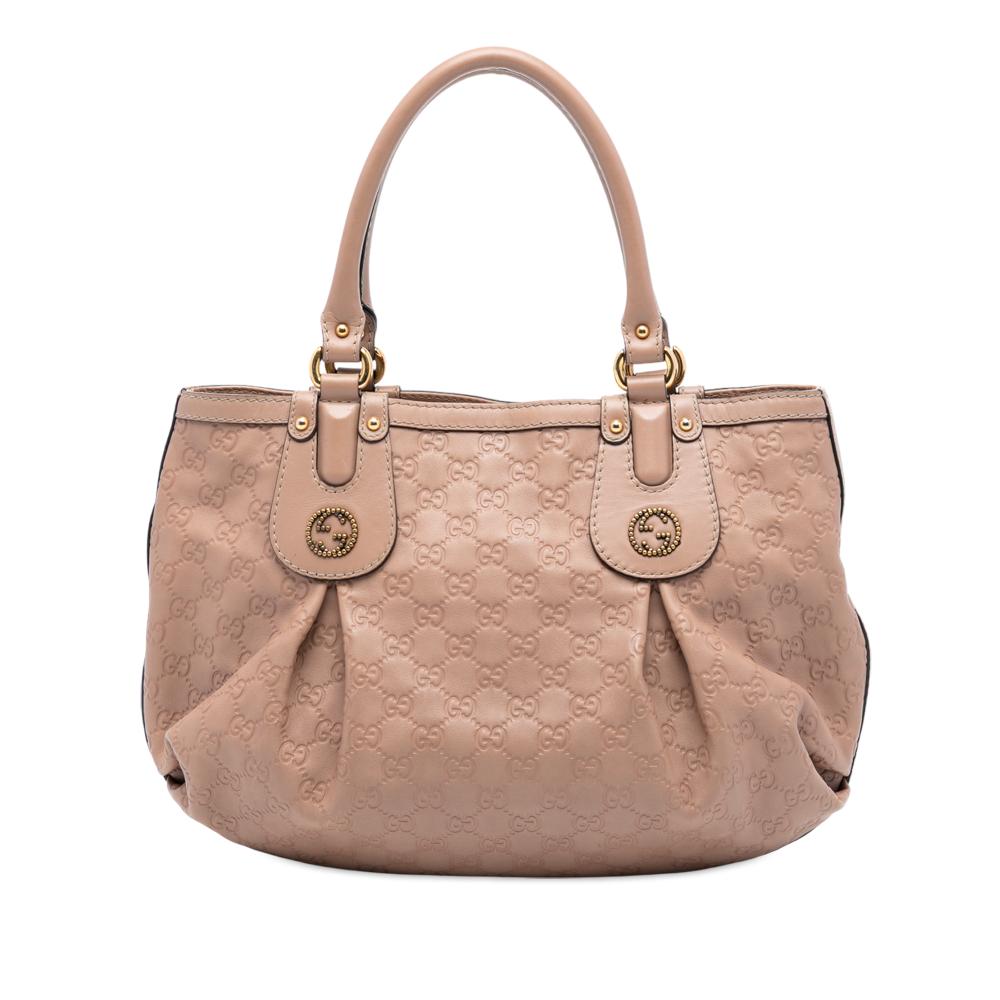 Gucci B Gucci Brown Nude Calf Leather Guccissima Scarlett Tote Italy
