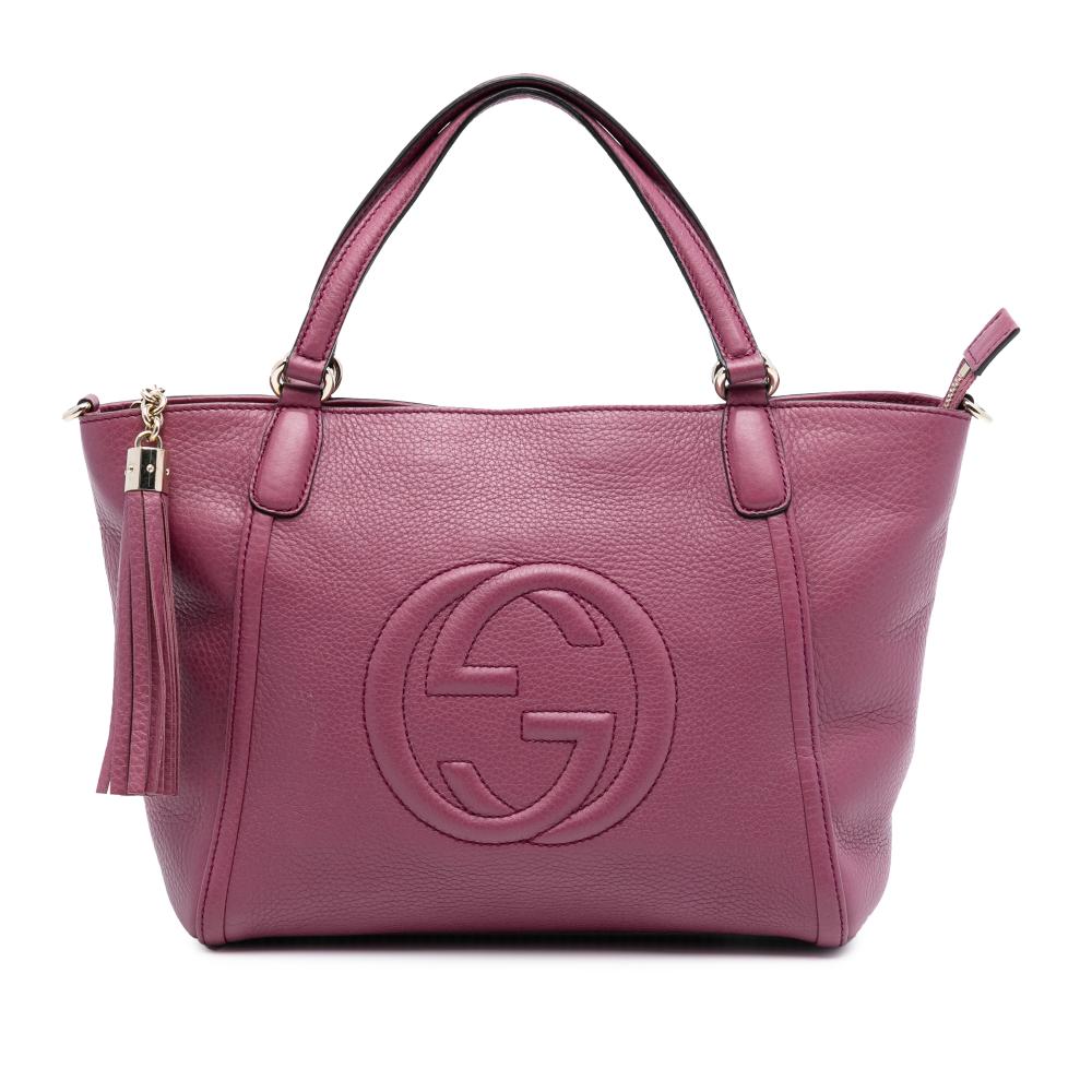 Gucci AB Gucci Pink Dark Pink Calf Leather Small Soho Cellarius Satchel Italy