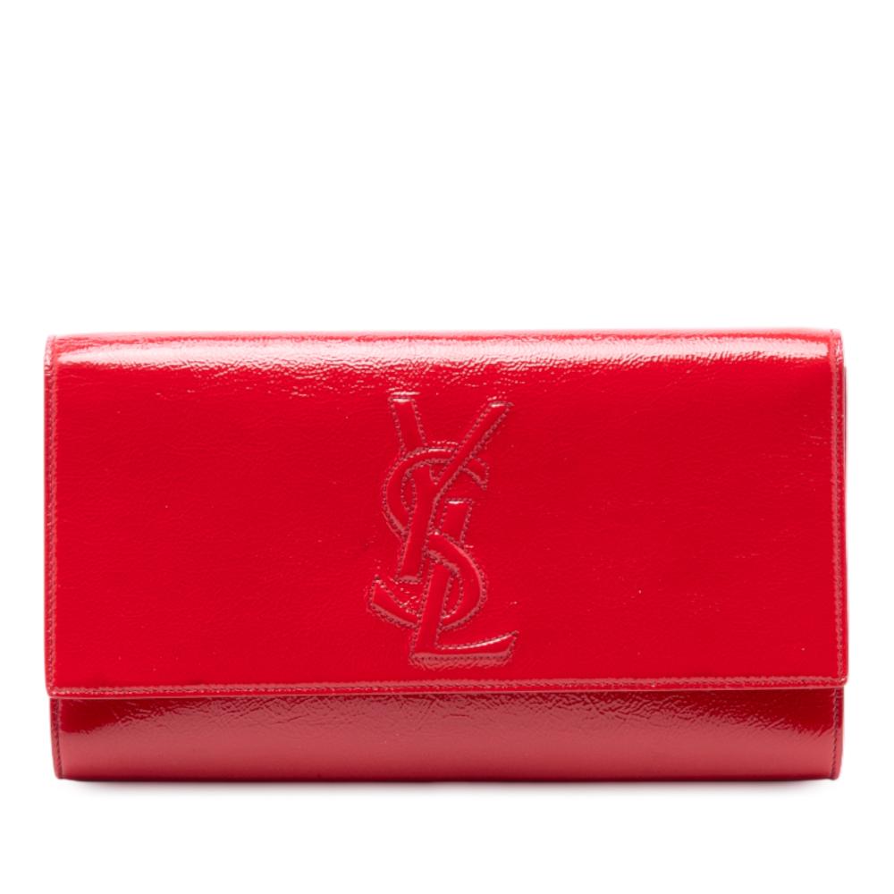Saint Laurent B Saint Laurent Red Patent Leather Leather Patent Belle Du Jour Clutch Italy