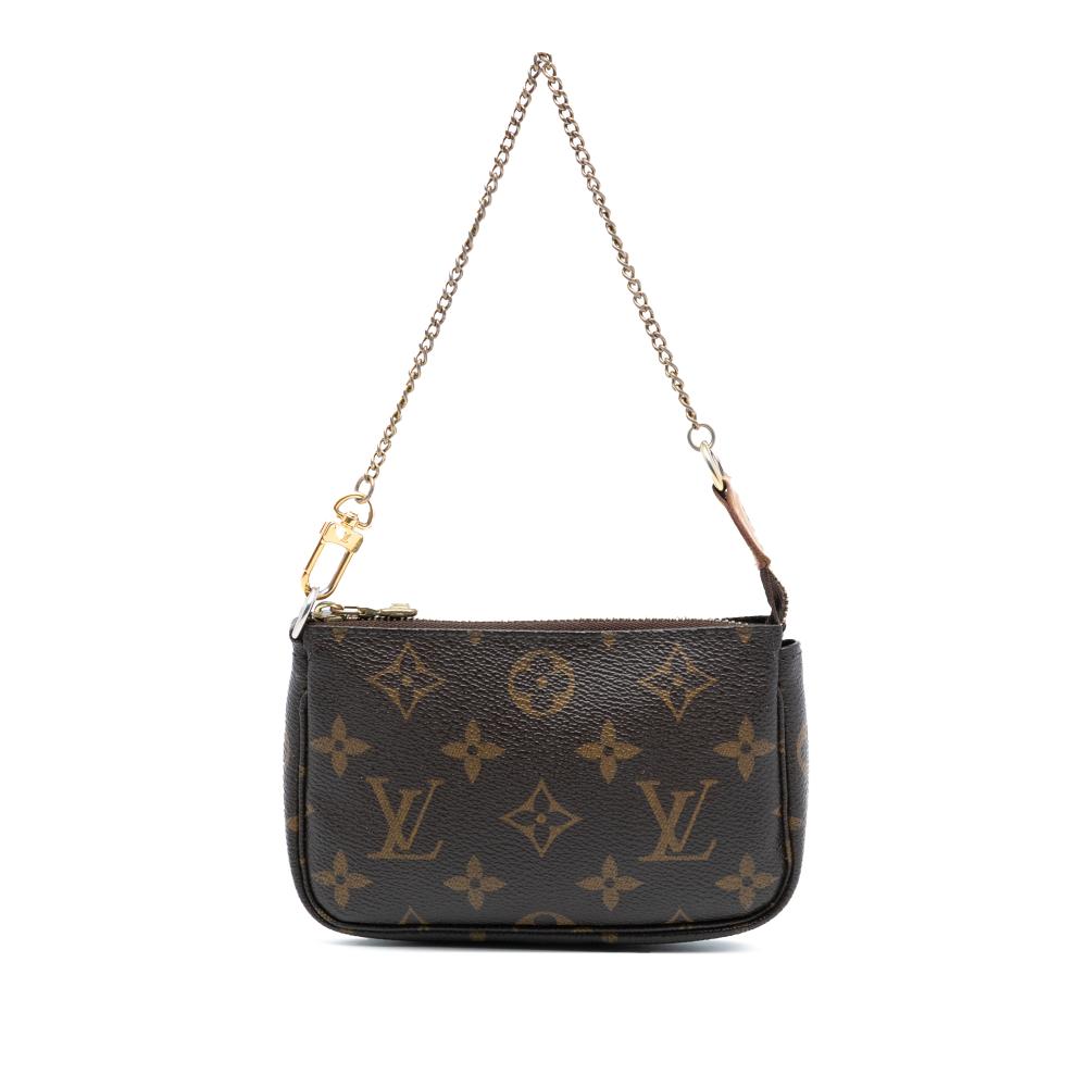 Louis Vuitton AB Louis Vuitton Brown Monogram Canvas Fabric Monogram Mini Pochette Accessoires France