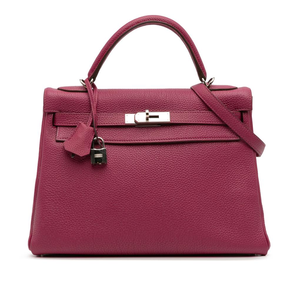 Hermès AB Hermès Purple Magenta Calf Leather Togo Kelly II Retourne 32 France