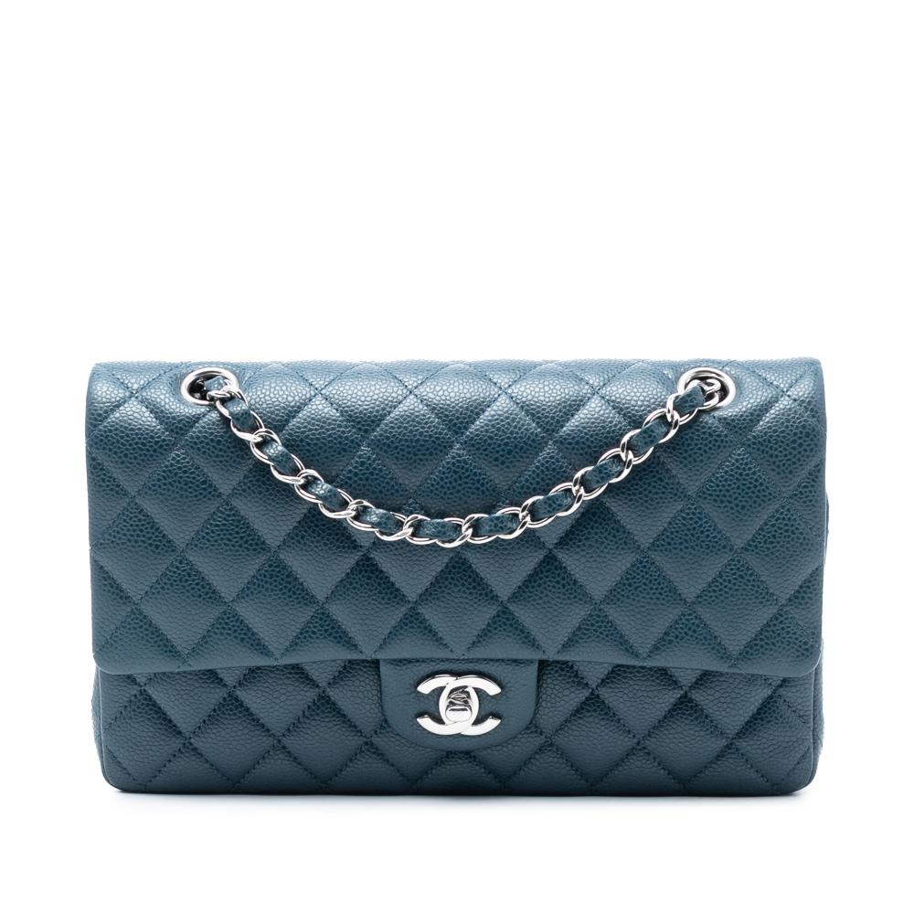 Chanel AB Chanel Blue Caviar Leather Leather Medium Classic Caviar Double Flap France