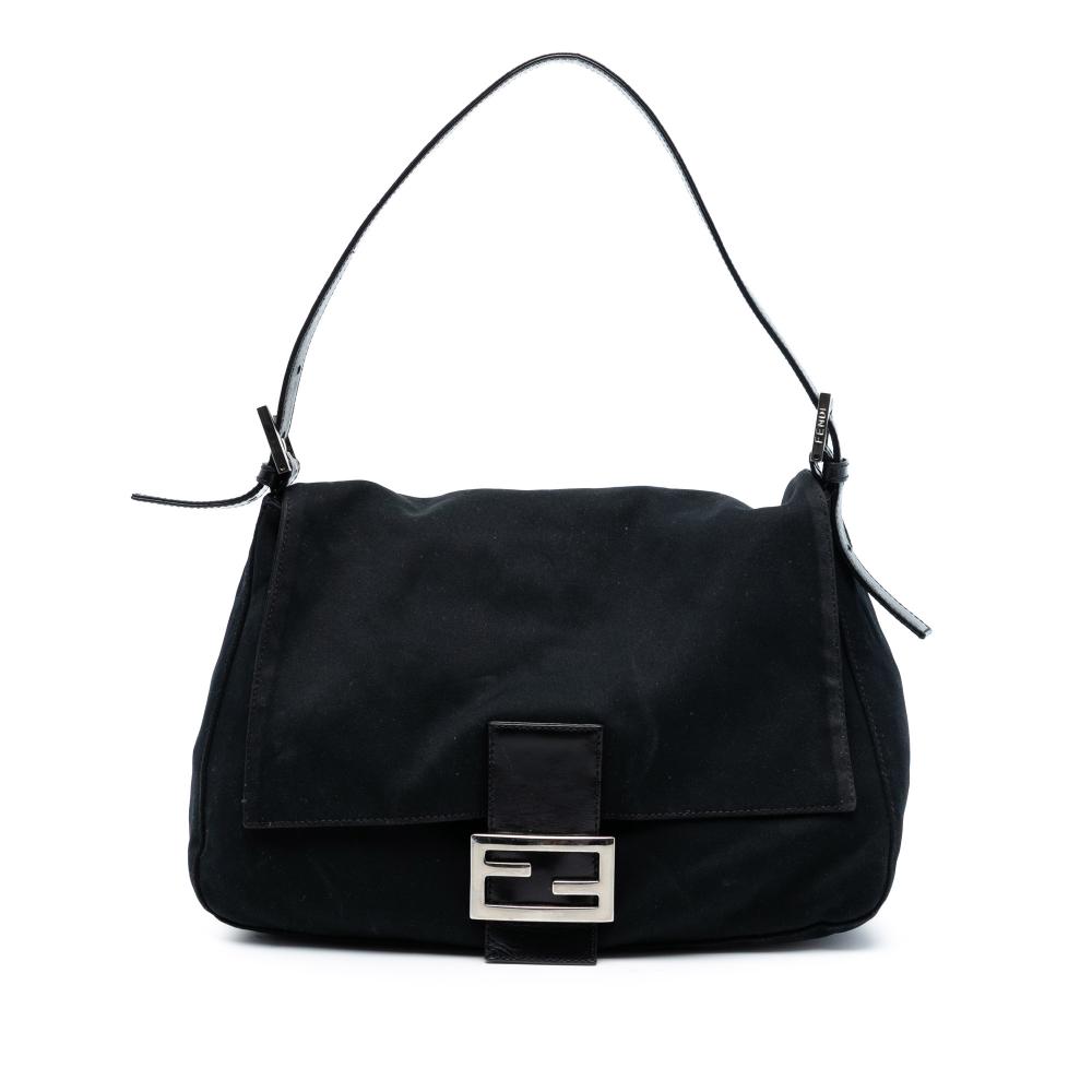 Fendi B Fendi Black Canvas Fabric Mamma Forever Italy
