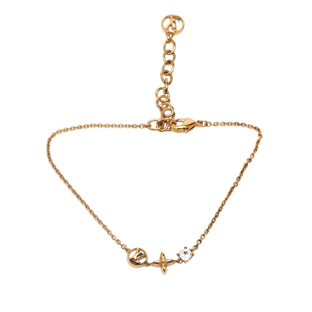 Louis Vuitton AB Louis Vuitton Gold Gold Plated Metal Petit Louis Bracelet Italy