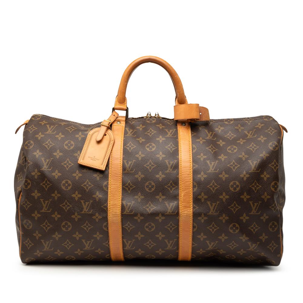 Louis Vuitton B Louis Vuitton Brown Monogram Canvas Fabric Monogram Keepall 50 Spain