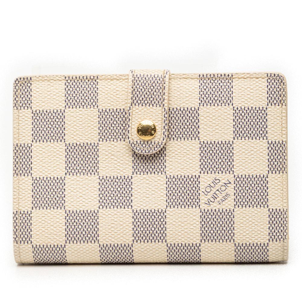 Louis Vuitton B Louis Vuitton White Damier Canvas Fabric Damier Azur Portefeuille Viennois France