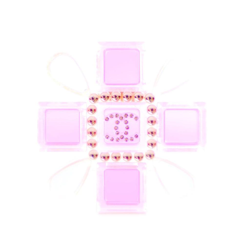 Chanel AB Chanel Pink Resin Plastic Maltese Cross Brooch Italy
