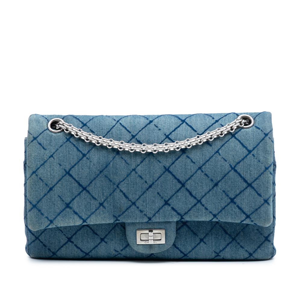 Chanel AB Chanel Blue Denim Denim Fabric Reissue 2.55 Quilted Double Flap 226 France