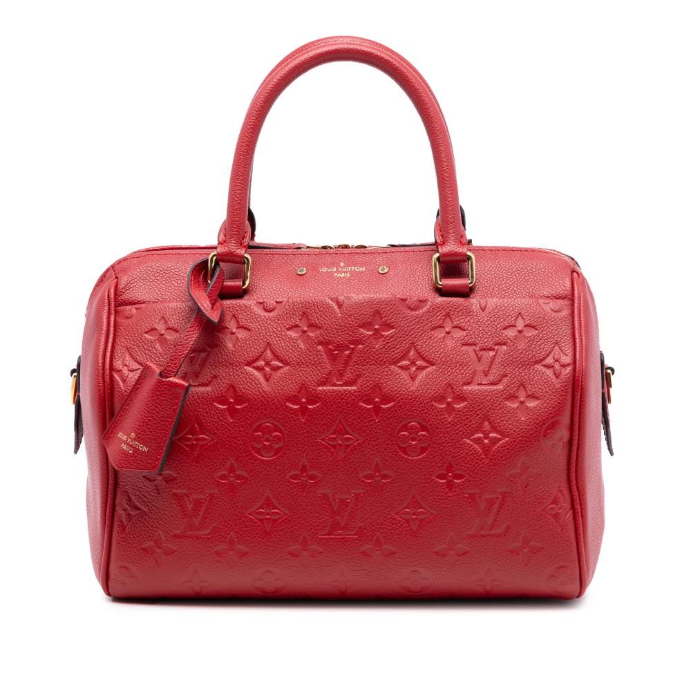Louis Vuitton AB Louis Vuitton Red Monogram Empreinte Leather Speedy Bandouliere 25 France
