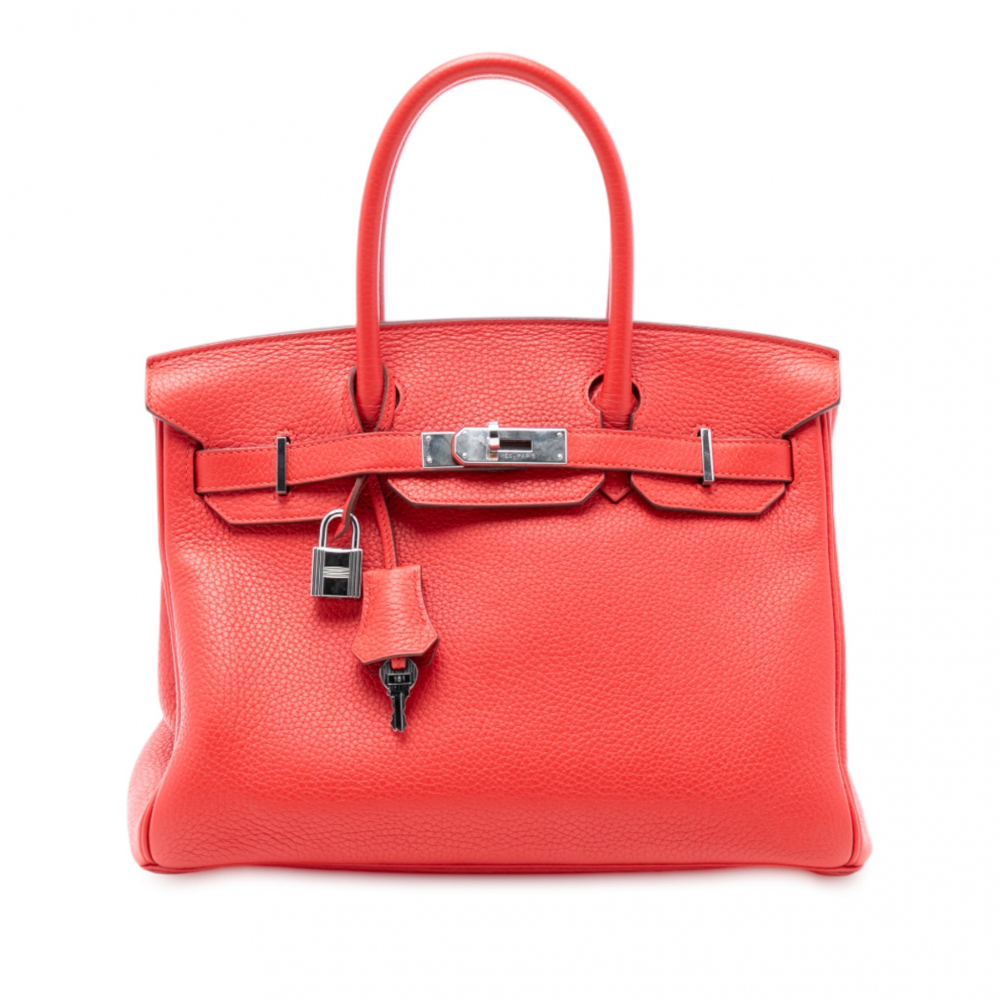 Hermès Birkin 30 Taurillon Clemence Leather Top-handle Bag Rouge Pivoine