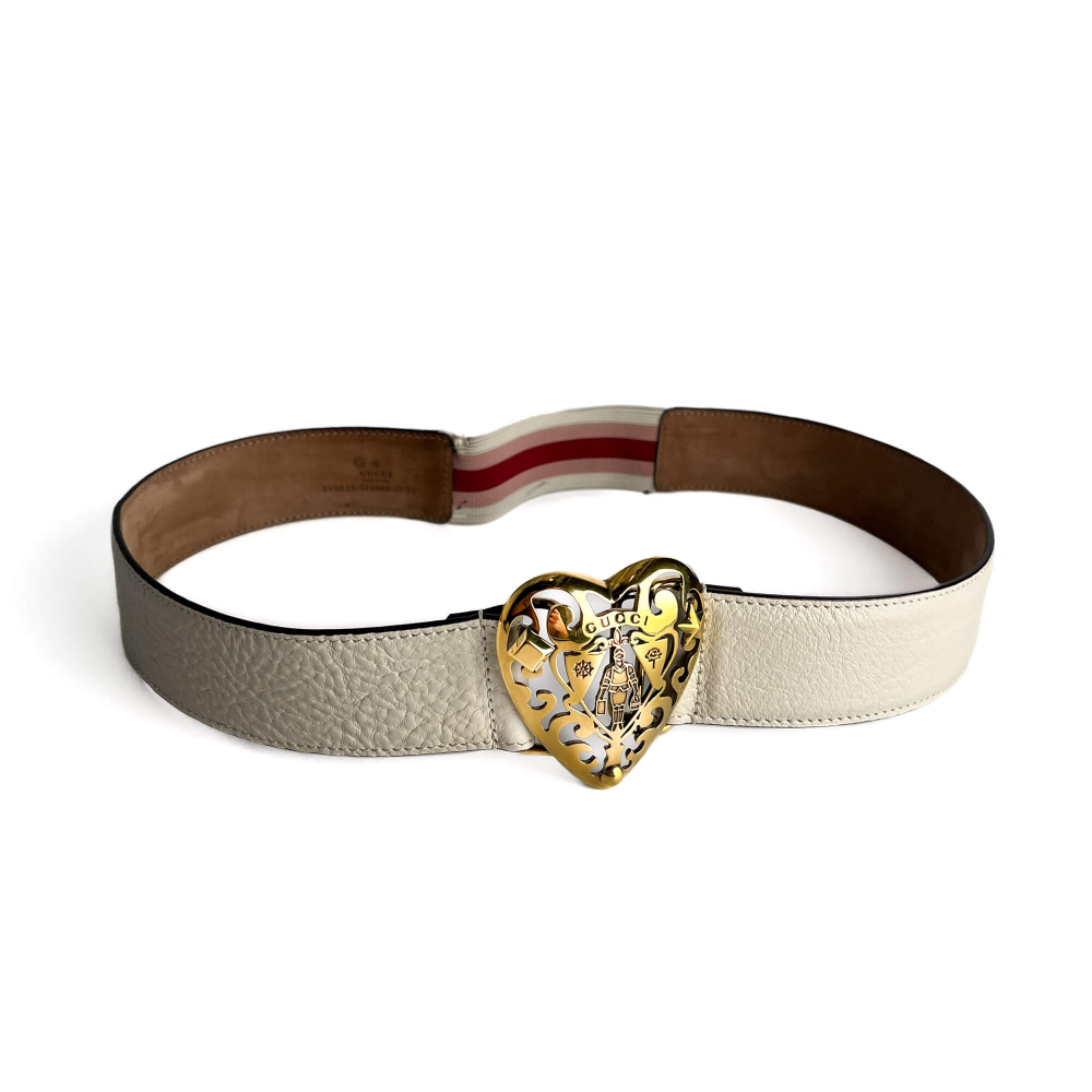 Gucci Hysteria Leather Wide Belt 80/32 White