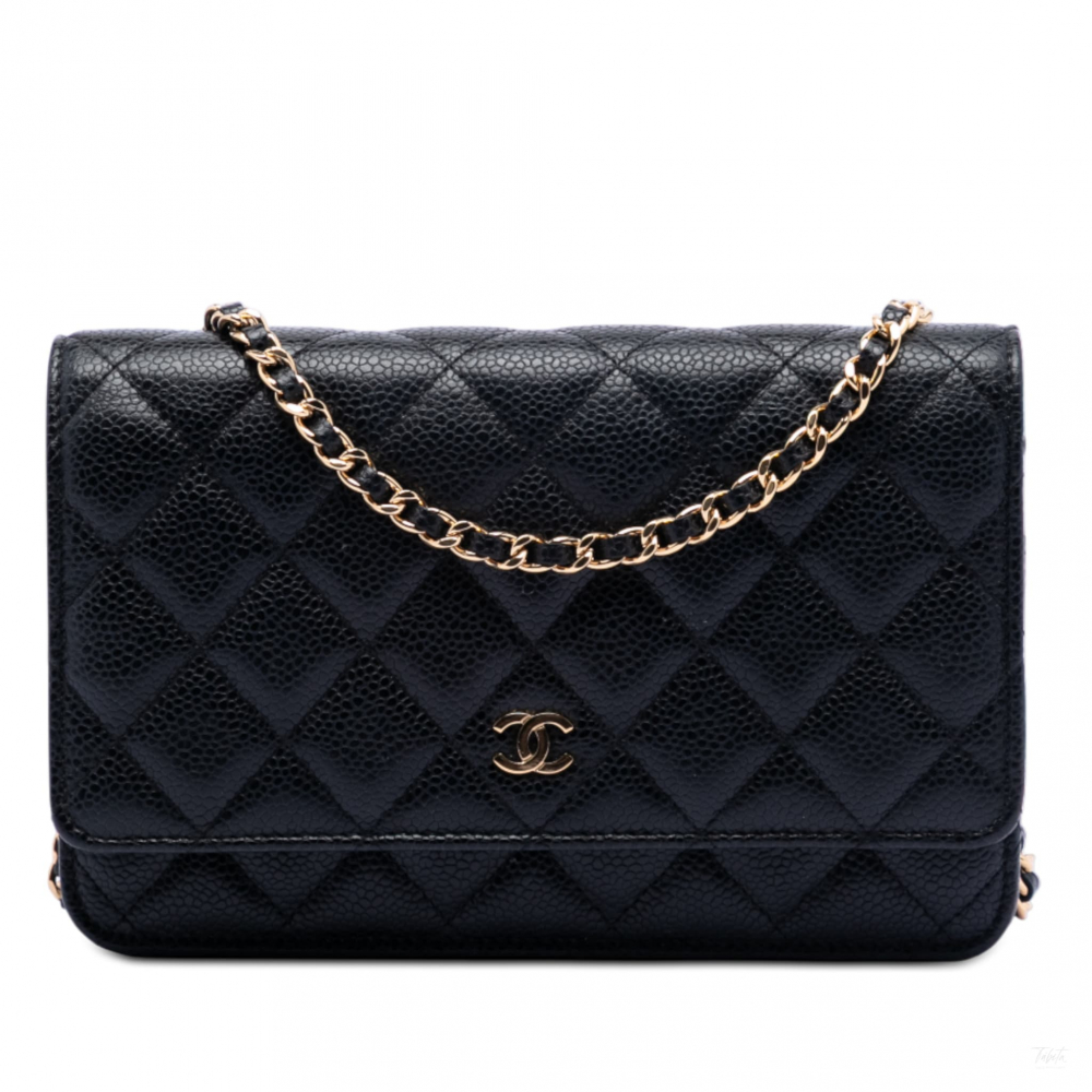 Chanel WOC Caviar Leather Quilted Flap Crossbody Black
